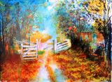 42 - Liz Symonds 'Farm Gate' Mixed Media.JPG